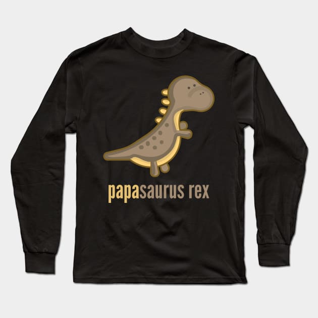 Papasaurus Rex T-Shirt Family Dinosaur Shirts Long Sleeve T-Shirt by DoggyStyles